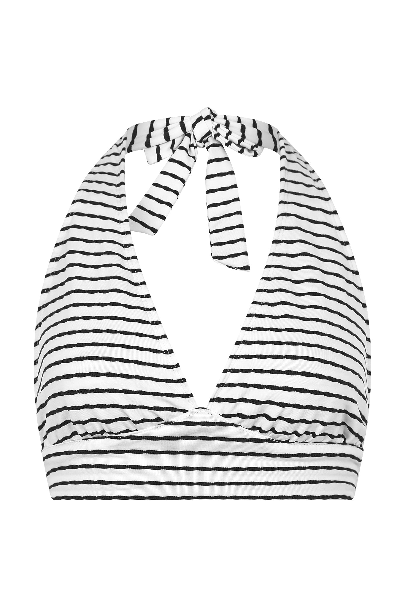 black and white halterneck bikini top