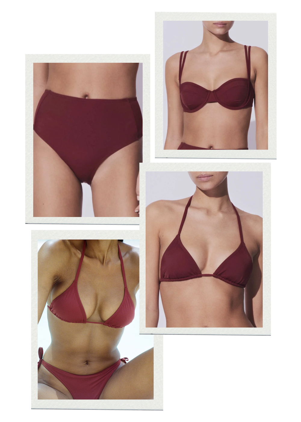 Kumanomi Set + Rifu Top Burgundy koraru sustainable swimwear