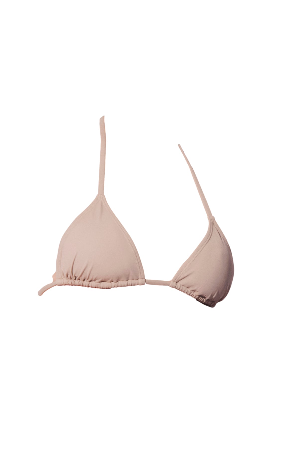 beige triangle bikini top tie bikini top ethical swimwear luxury swimsuits koraru