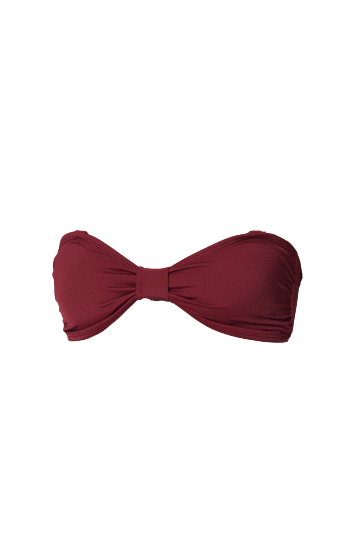 burgundy red bandeau bikini top best bikinis koraru luxury swimwear sustainable bikinis