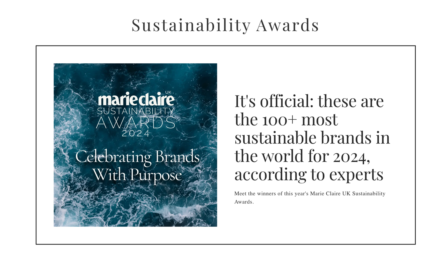 KŌRARU Swimwear Triumphs As Most Sustainable Swimwear Brand In 2024 At The Marie Claire Sustainability Awards