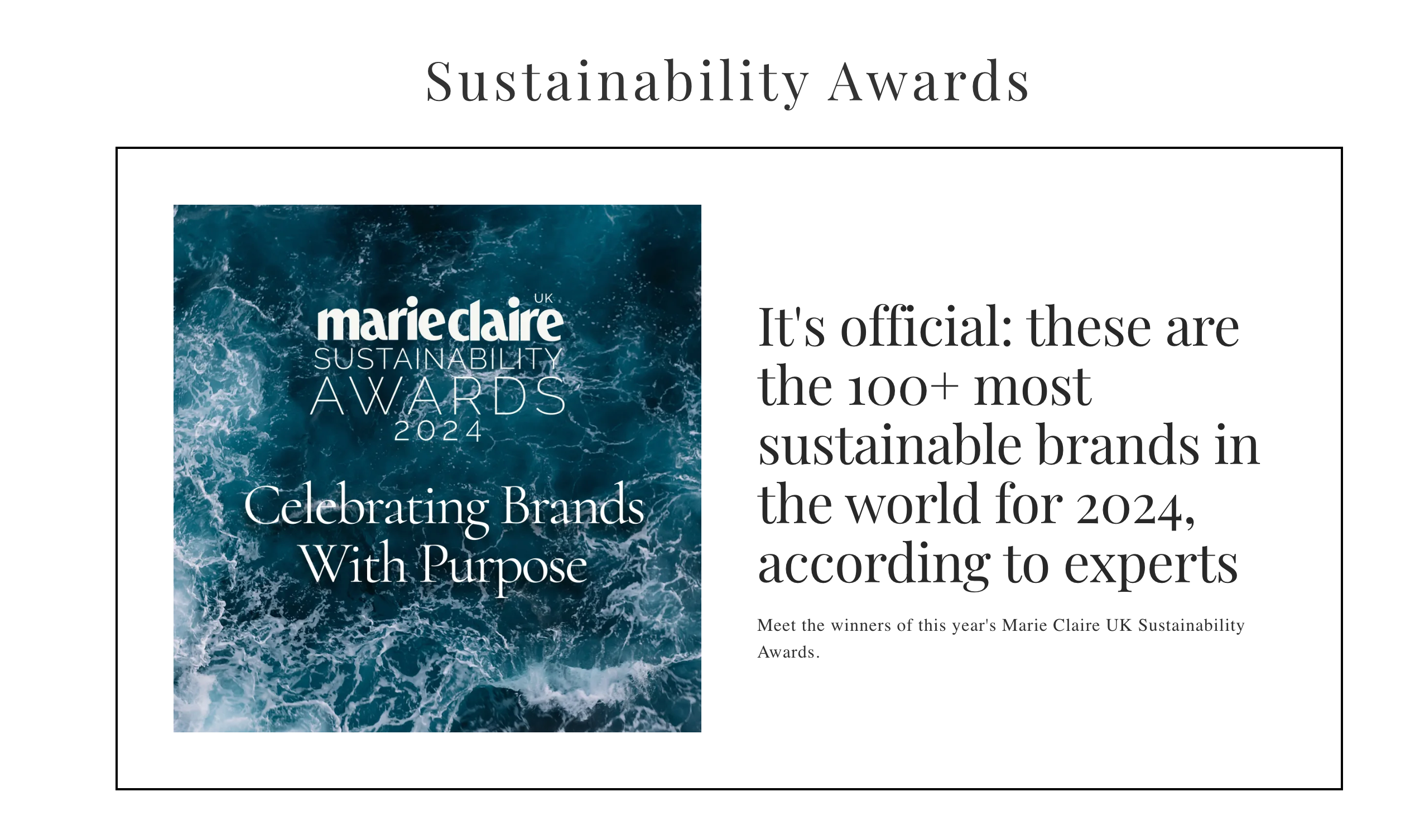 KŌRARU Swimwear Triumphs As Most Sustainable Swimwear Brand In 2024 At The Marie Claire Sustainability Awards
