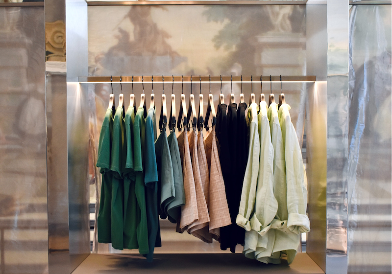 rack of sustainable clothes