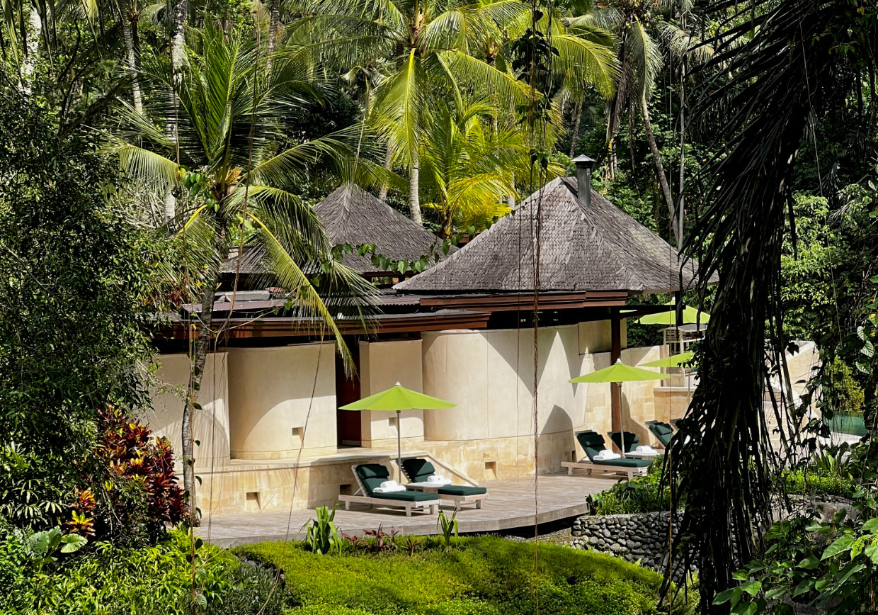 Koraru sustainable swimwear on location on a dreamy exotic island