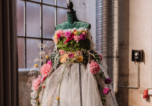 flower dress on mannequin