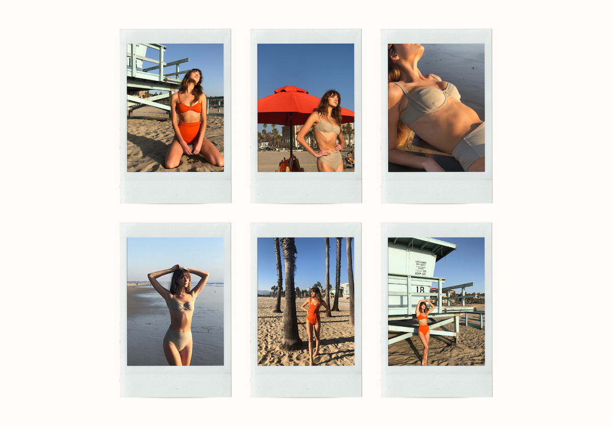 sustainable swimswear summer collage