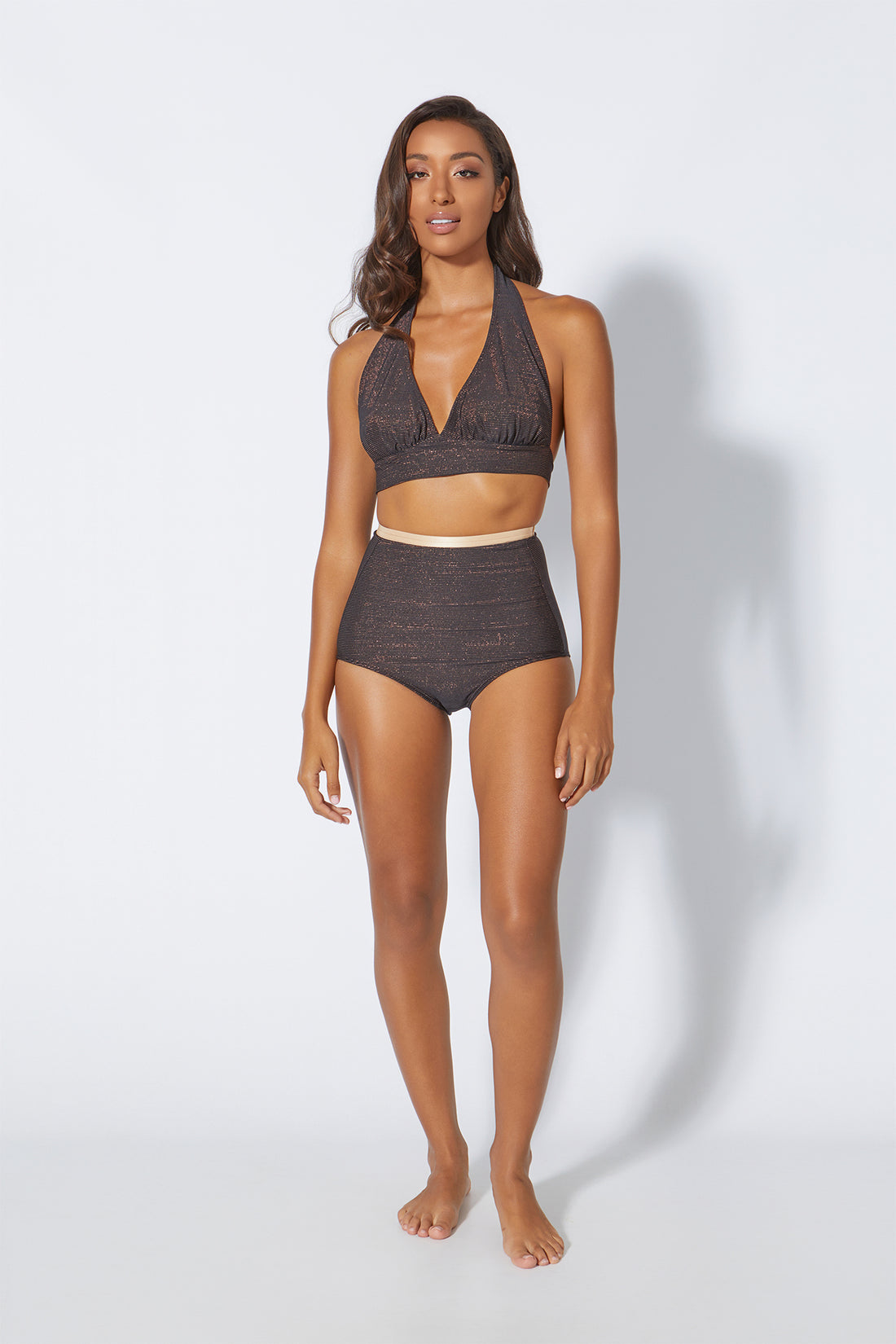 halterneck olive green bikini top