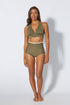 high-rise olive green bikini bottoms