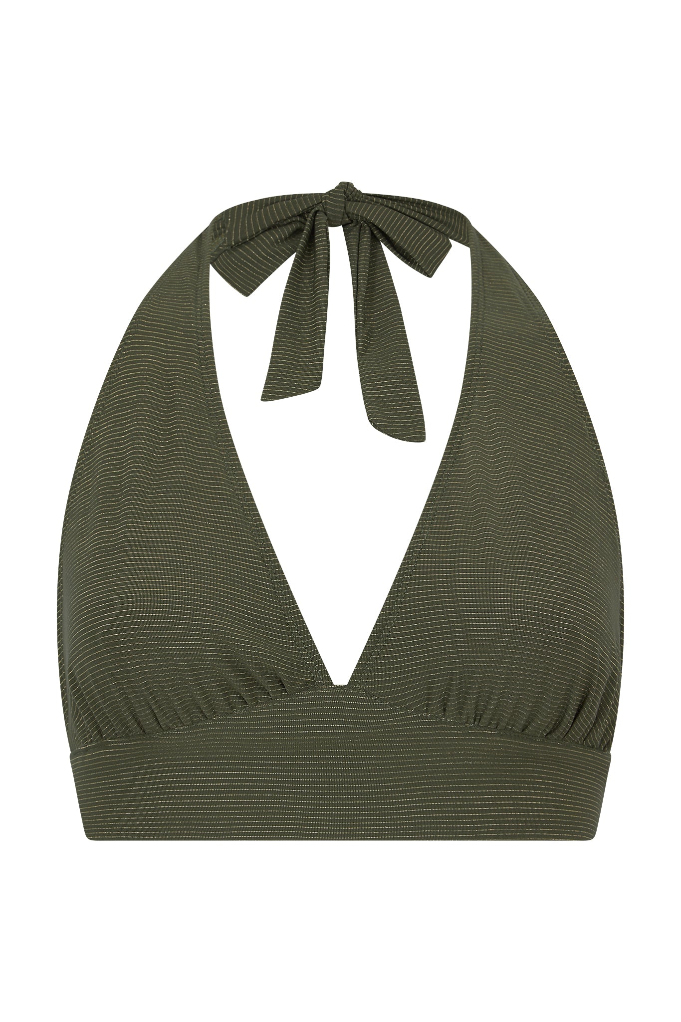 green halterneck bikini top