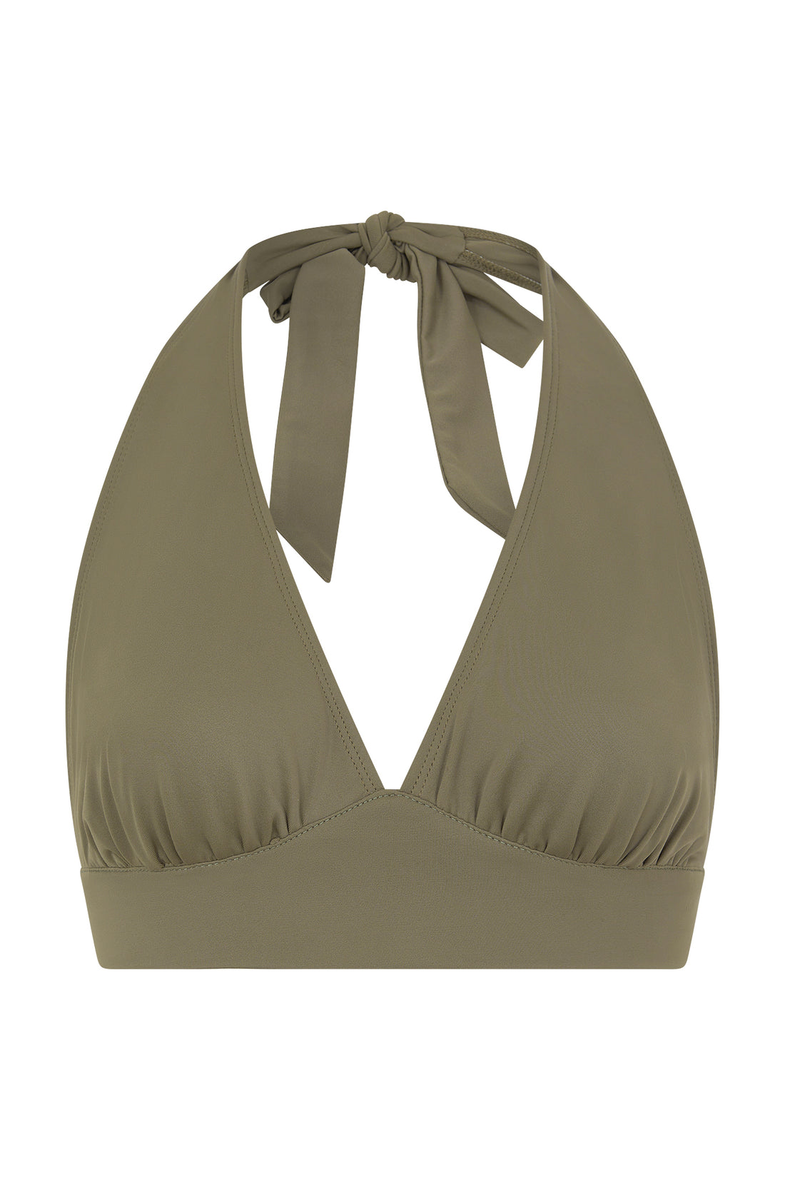 olive green halterneck bikini top
