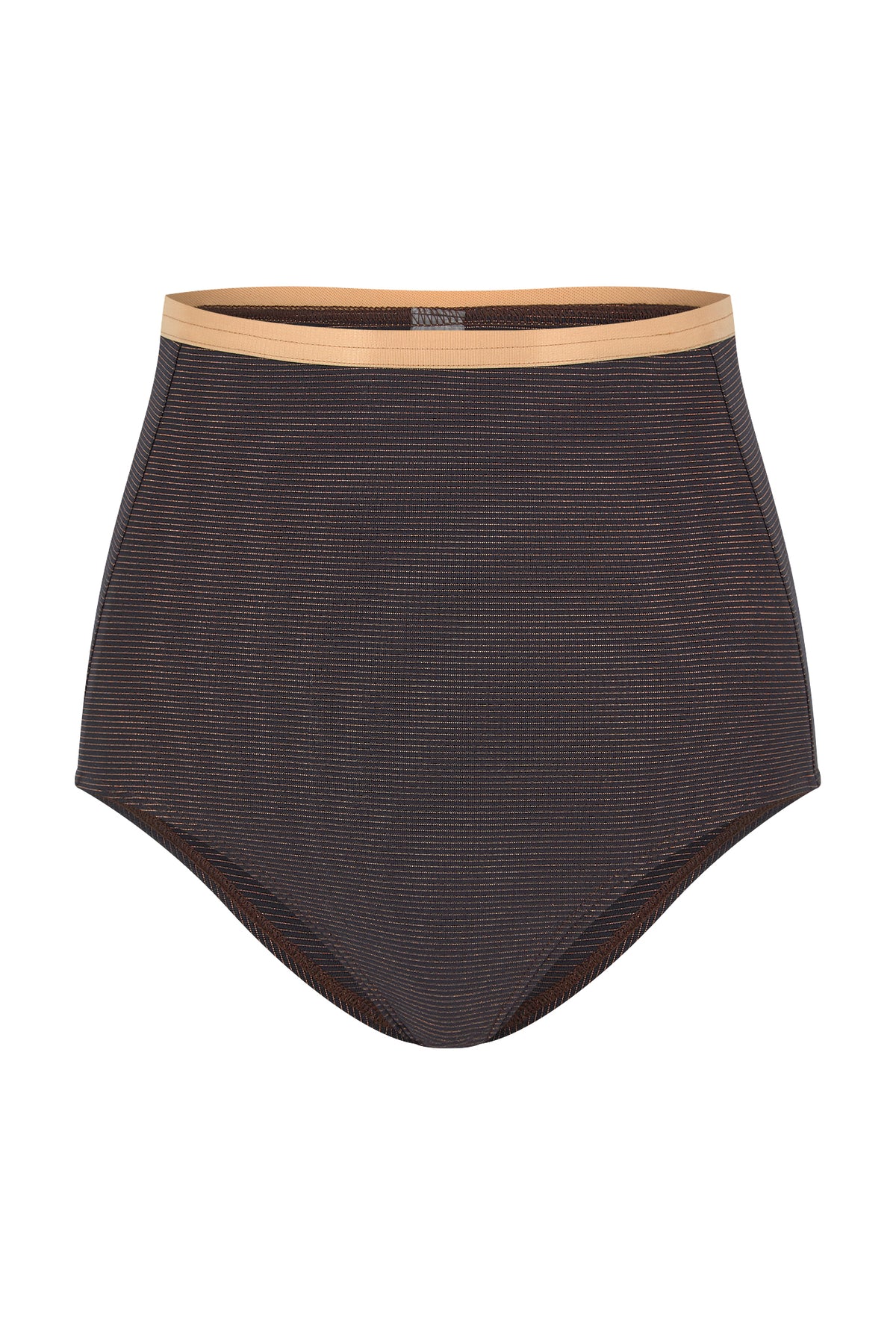 Bellina High Waist Bikini Bottoms in bronze stripe by Kōraru