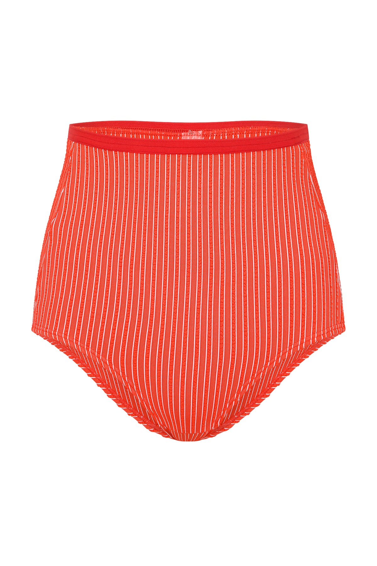 Bellina High Waist Bikini Bottoms in red stripe by Kōraru