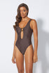 one piece bathing suit brown