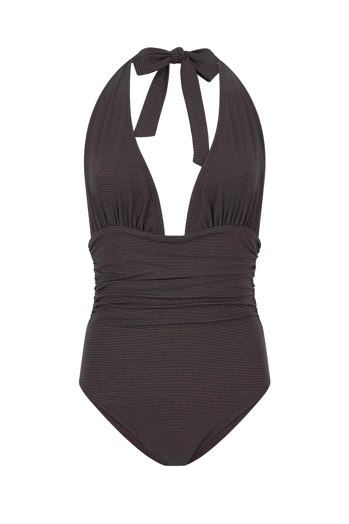 Ryana One-Piece Swimsuit in bronze stripe by Kōraru