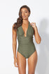 green one piece swimming suit
