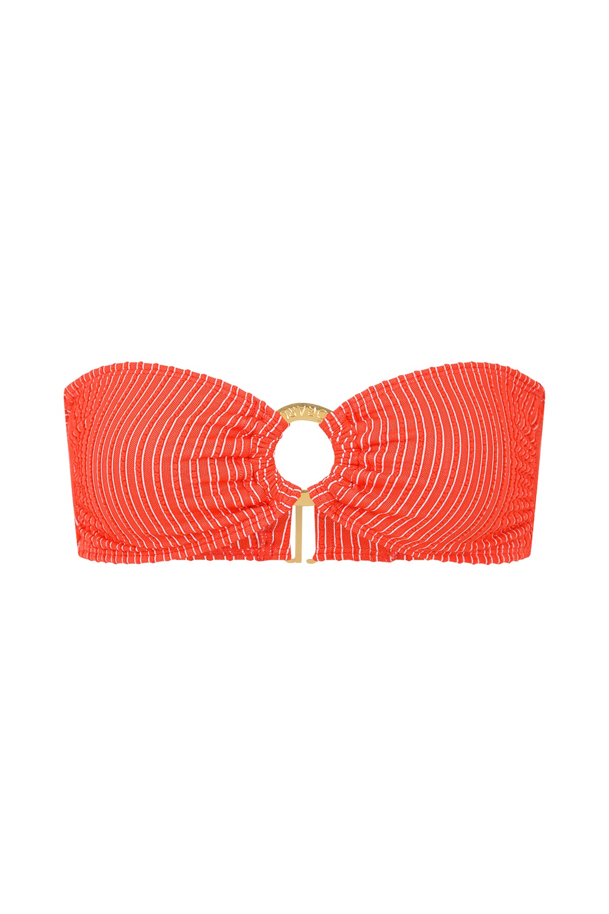 Tulosa Bandeau Bikini Top in red stripe by Kōraru