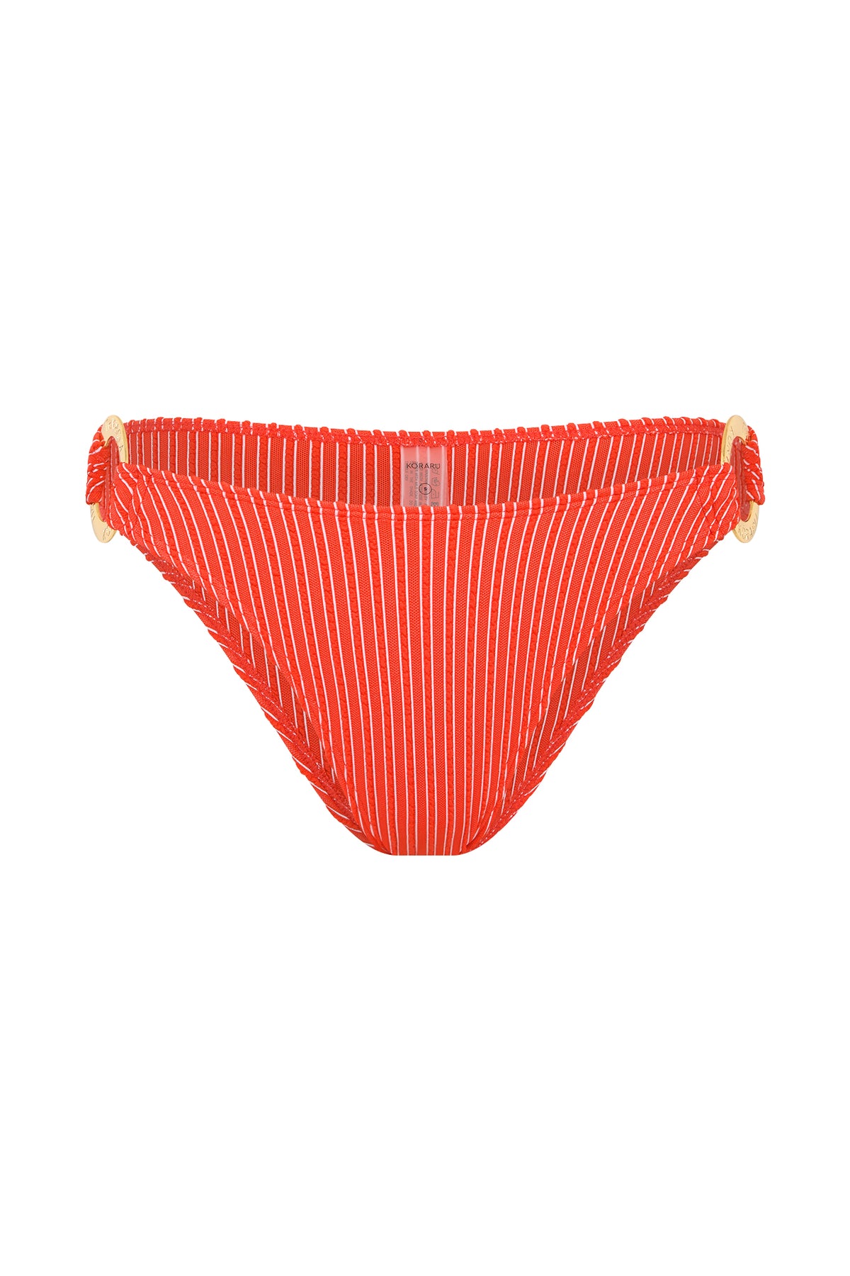 Tulosa Mid Rise Bikini Bottoms in red stripe by Kōraru