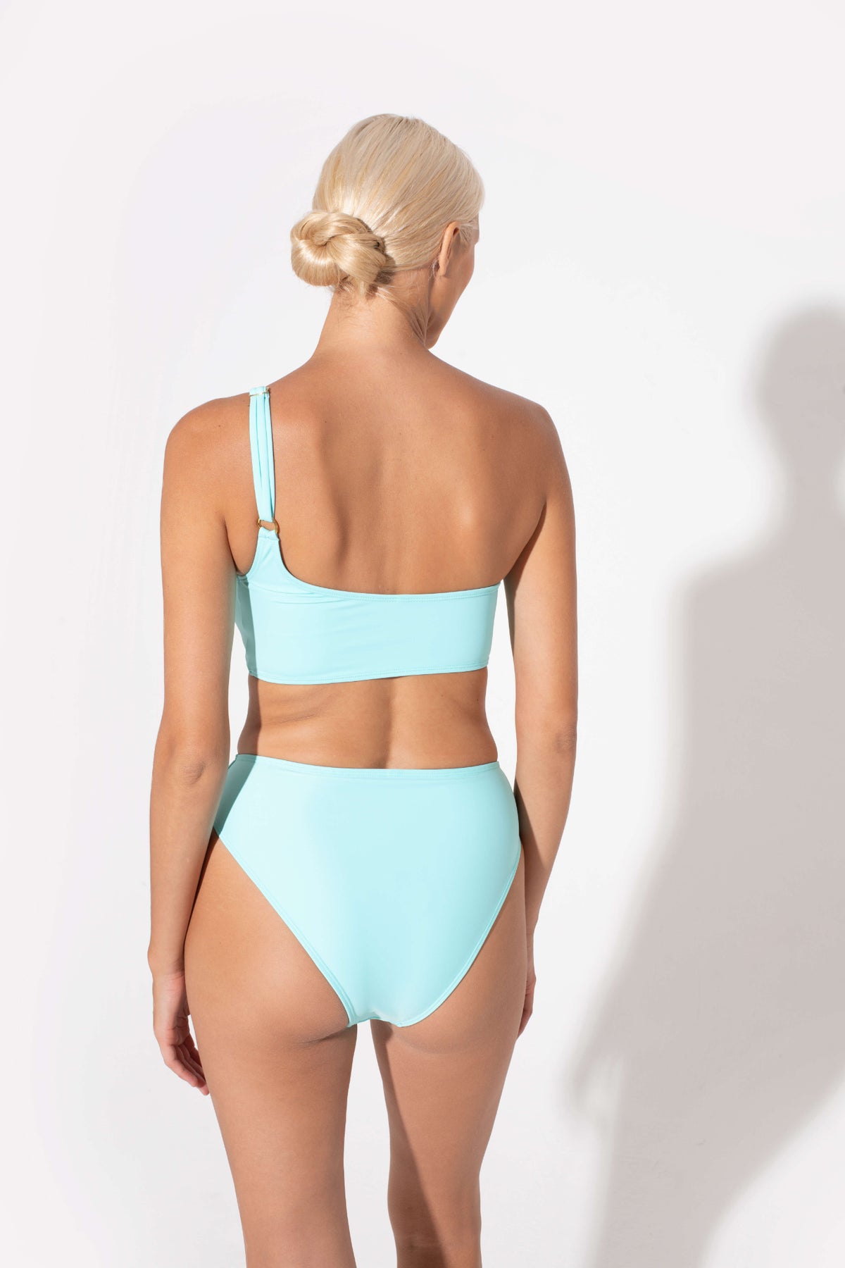Annie High Waist Bikini Bottoms in aqua by Kōraru