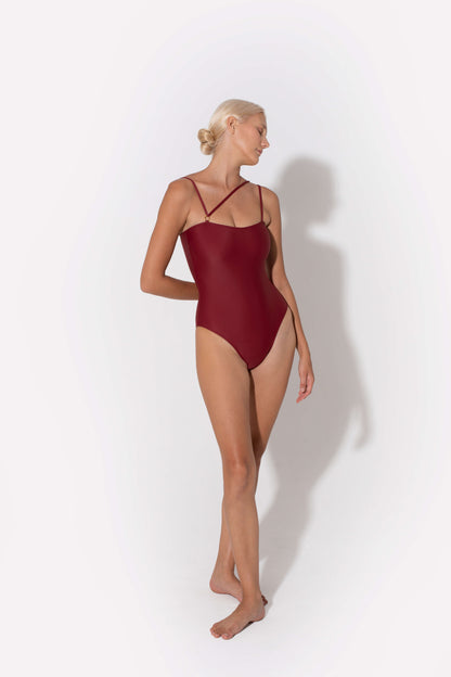 red swimsuit for elegant vacation in maldives