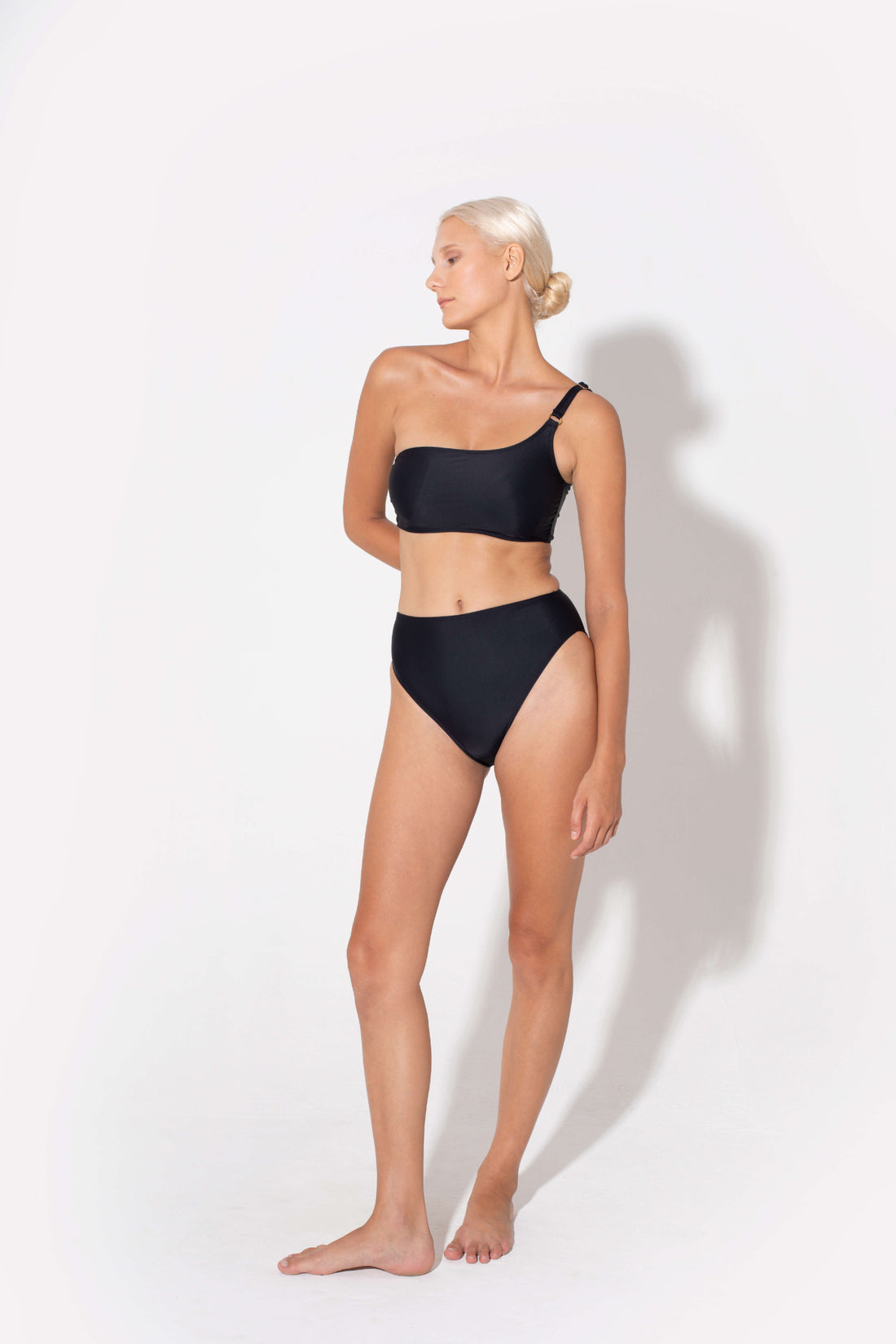 Black timeless swimwear bottoms, comfortable and flattering 