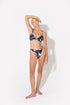 Hedy triangle bikini top in coral print from luxury sustainable swimwear brand Koraru