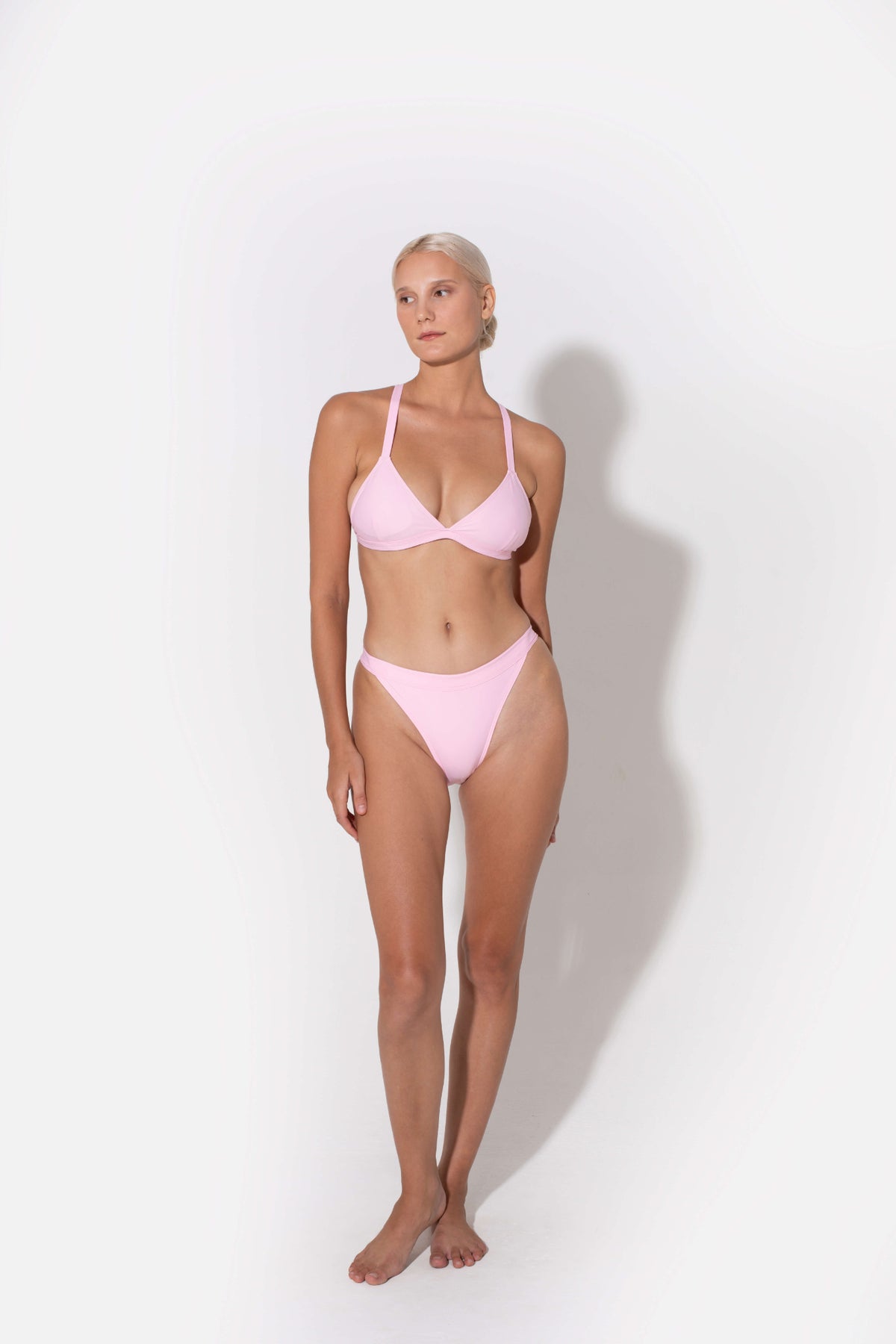 Hedy Classic Triangle Bikini Top in powder pink by Kōraru