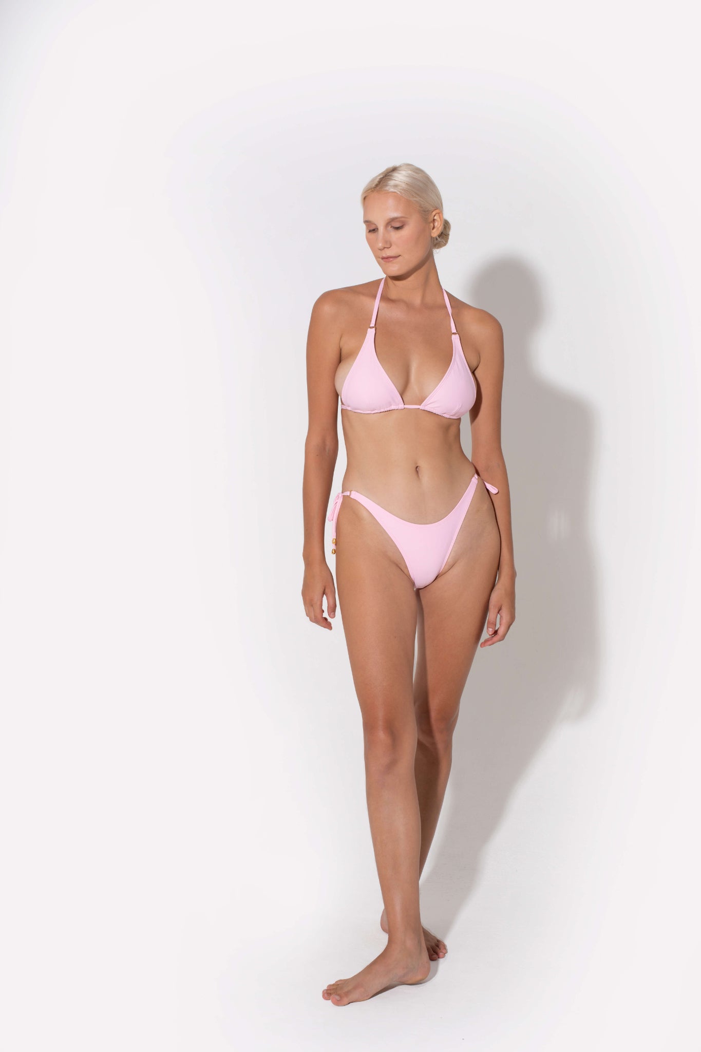 comfortable high quality swimwear bikini bottoms in pink, low waist briefs in soft color