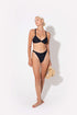 Hedy triangle bikini top in black from luxury sustainable swimwear brand Koraru