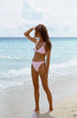 Hedy mid rise bikini bottoms in pink from luxury sustainable swimwear brand Koraru bathing suit bottoms