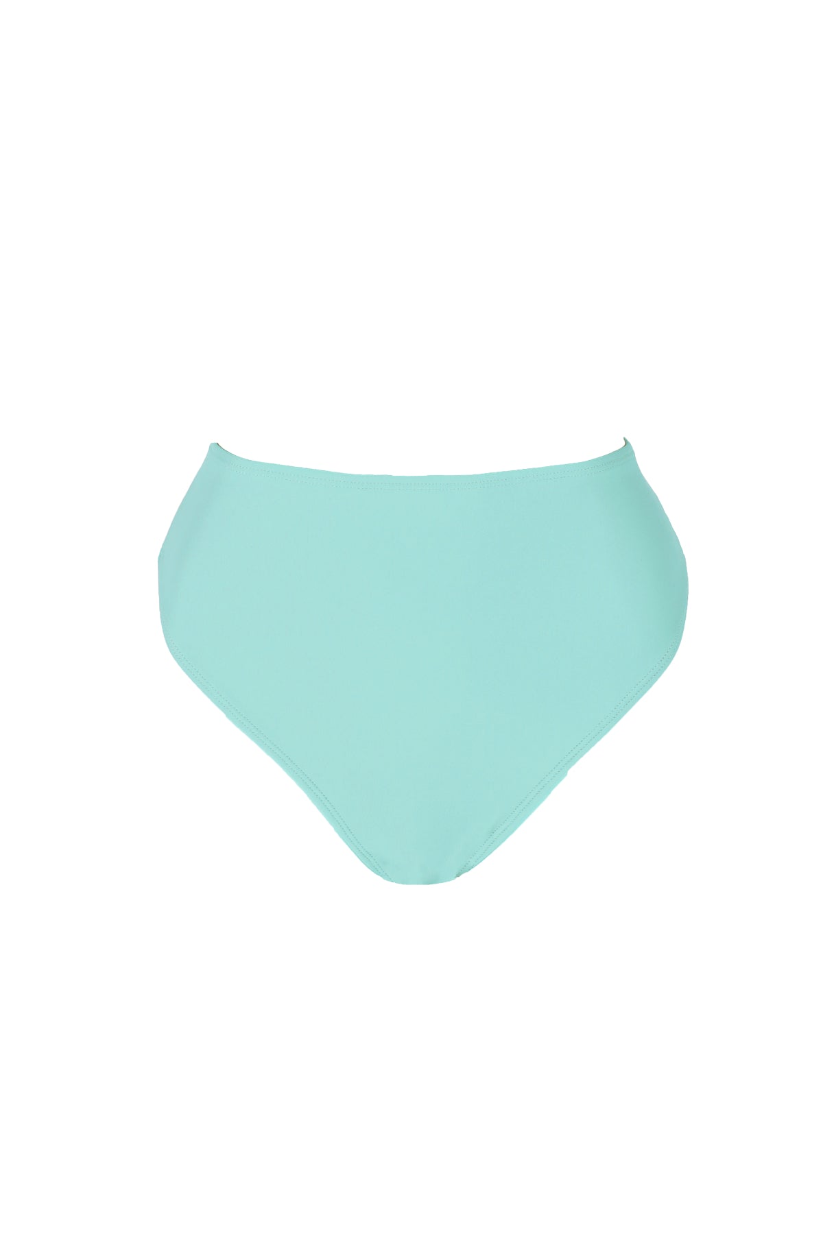 Annie in Aqua Blue High waist bikini bottoms from sustainable brand Koraru