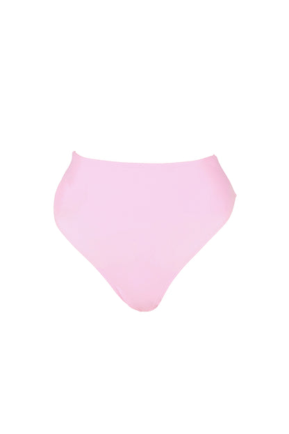 Annie high waist bikini bottoms in pink from sustainable luxury swimwear brand Koraru