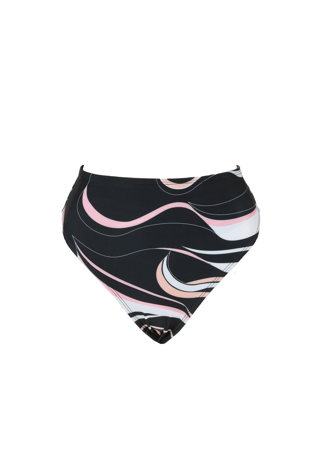 Annie high waist bikini bottoms in coral print from sustainable luxury swimwear brand Koraru