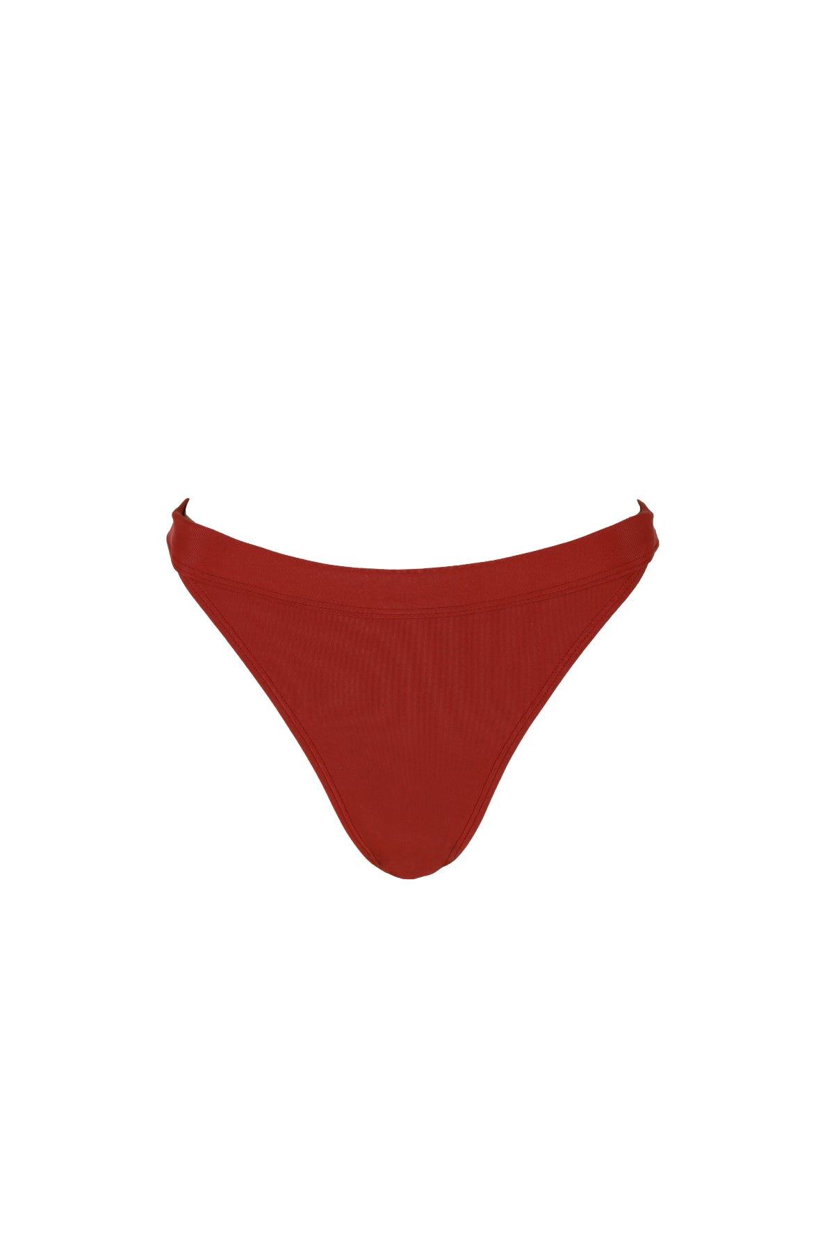 Hedy mid rise bikini bottoms in burgundy from luxury sustainable swimwear brand Koraru