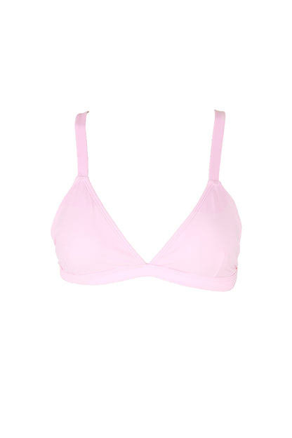 Hedy triangle bikini top in pink from luxury sustainable swimwear brand Koraru