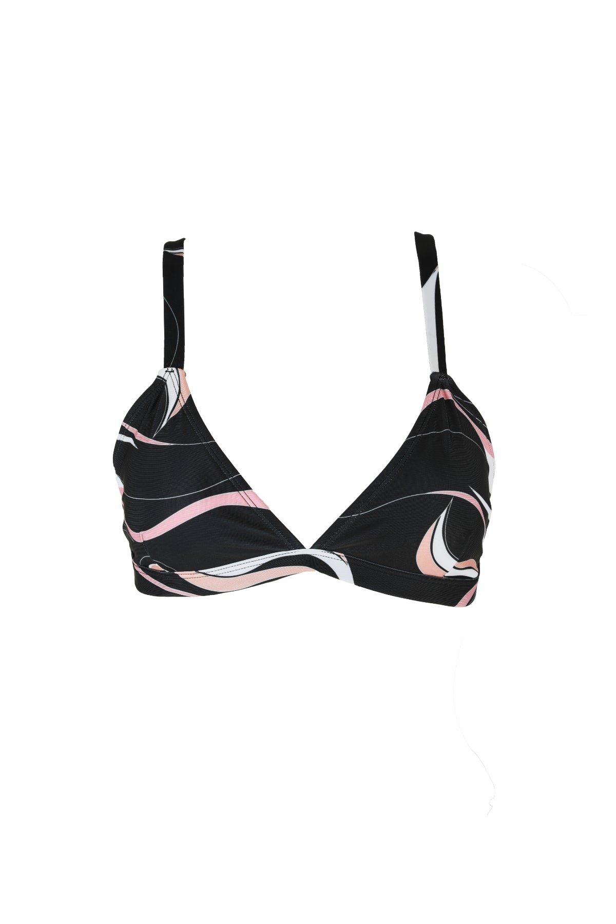 Hedy triangle bikini top in coral print from luxury sustainable swimwear brand Koraru