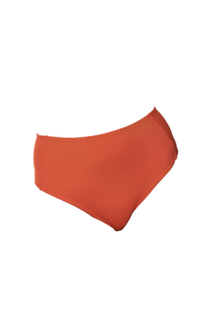 high waist orange bikini bottoms wedding swimwear koraru sustainable swimwear brand 