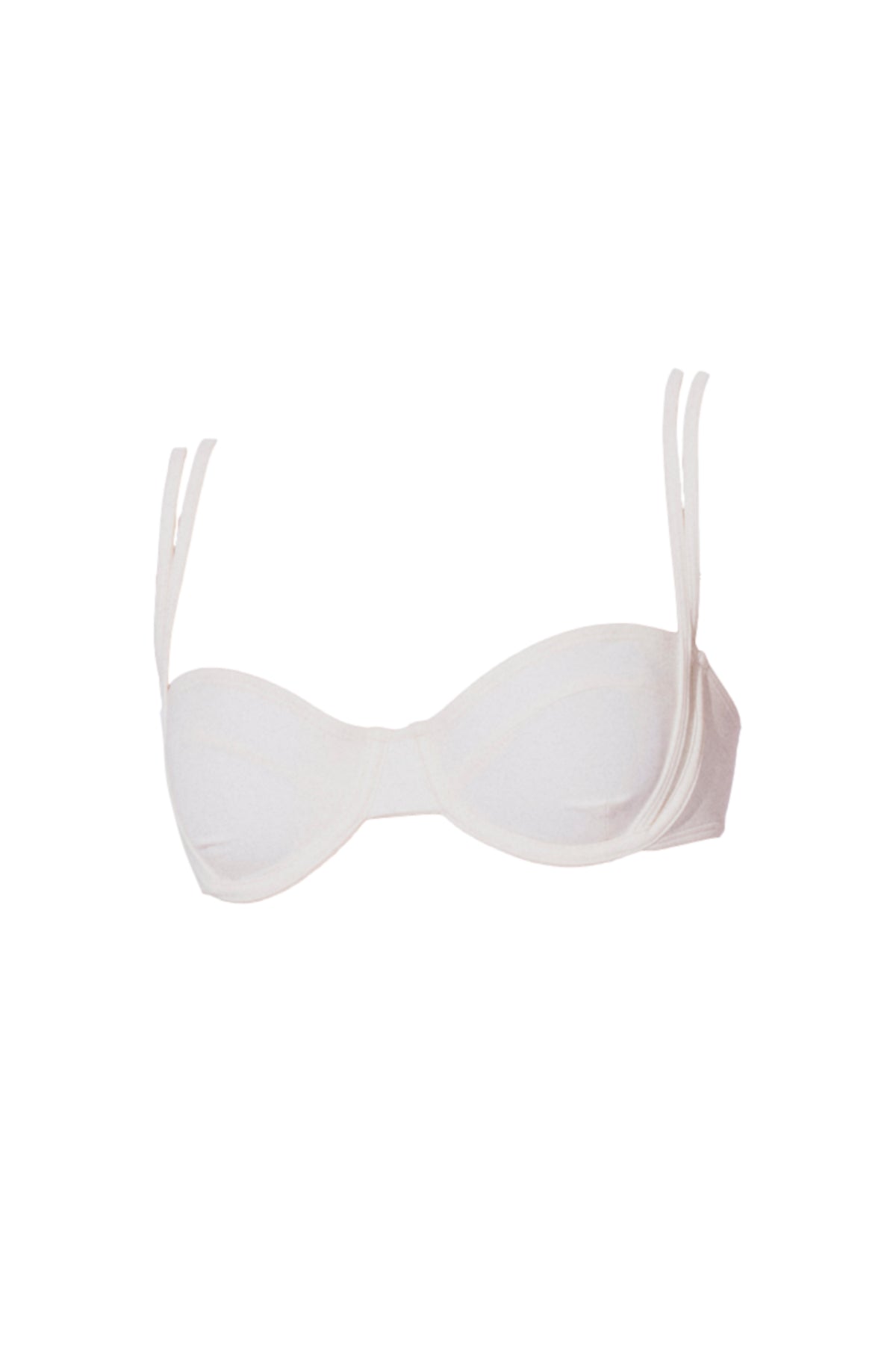 white balconette bra koraru luxury swimwear regenerated nylon sustainable fashion brand