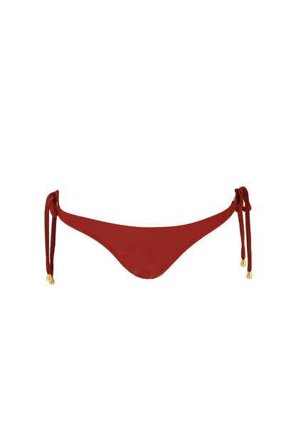side tie bikini bottoms burgundy red luxury bikini bottoms koraru sustainable swimwear luxury bikini tie bikini bottoms