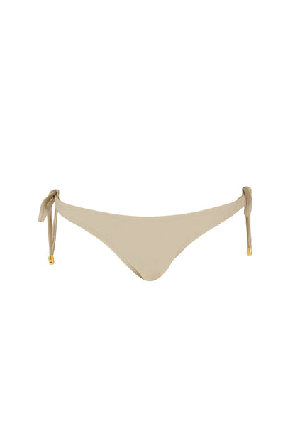 side tie bikini bottoms beige luxury bikini bottoms koraru sustainable swimwear luxury bikini tie bikini bottoms sustainable bikini sets