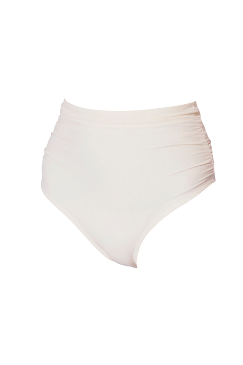 white high rise bikini bottoms high waisted bikini bottoms stylish swimwear koraru sustainable bikinis