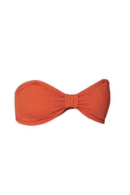 orange bandeau bikini top best bikinis koraru luxury swimwear sustainable bikinis