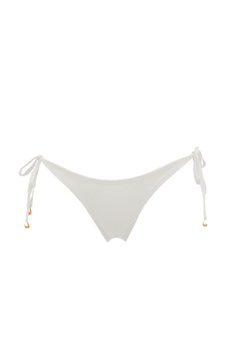 white side tie bikini bottoms sustainable swimwear koraru ethical bikinis