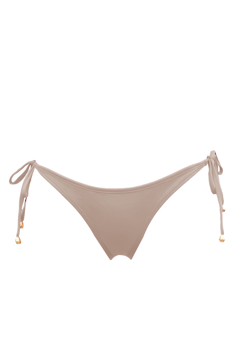 beige side tie bikini bottoms sustainable swimwear koraru ethical bikinis